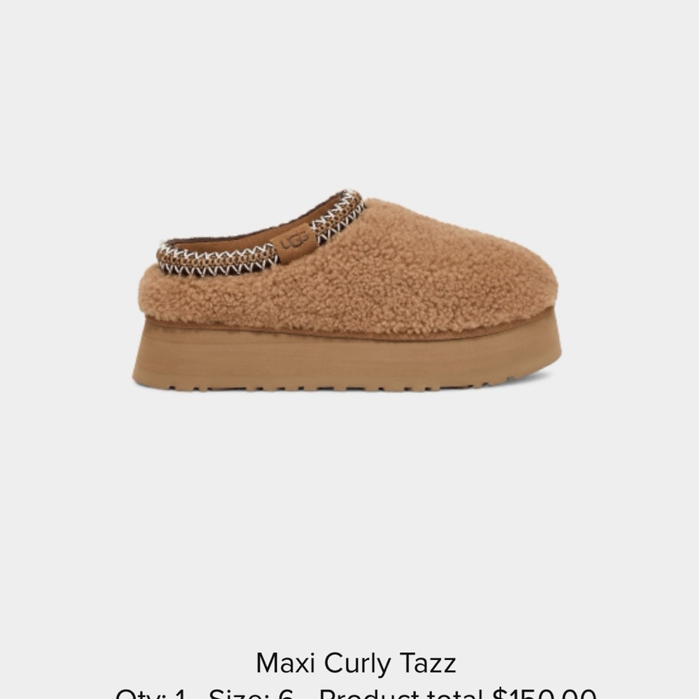 UGG Maxi Curly Tazz Slippers - Tan